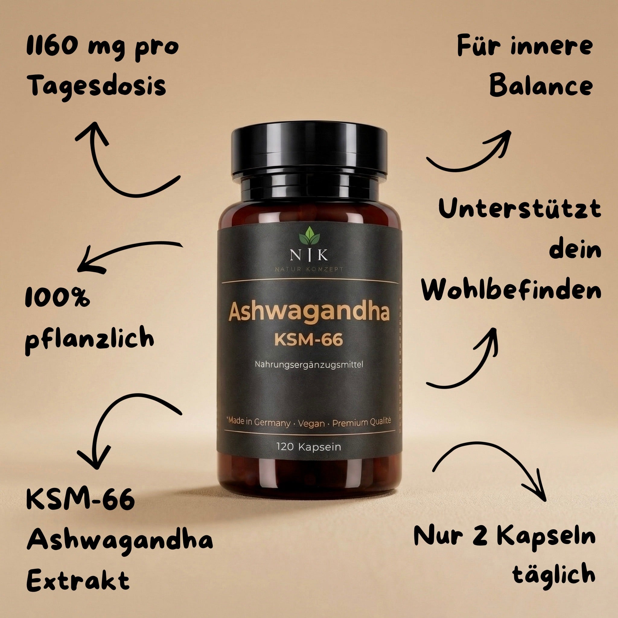 Ashwagandha KSM 66 von NK Natur Konzept Vorteile