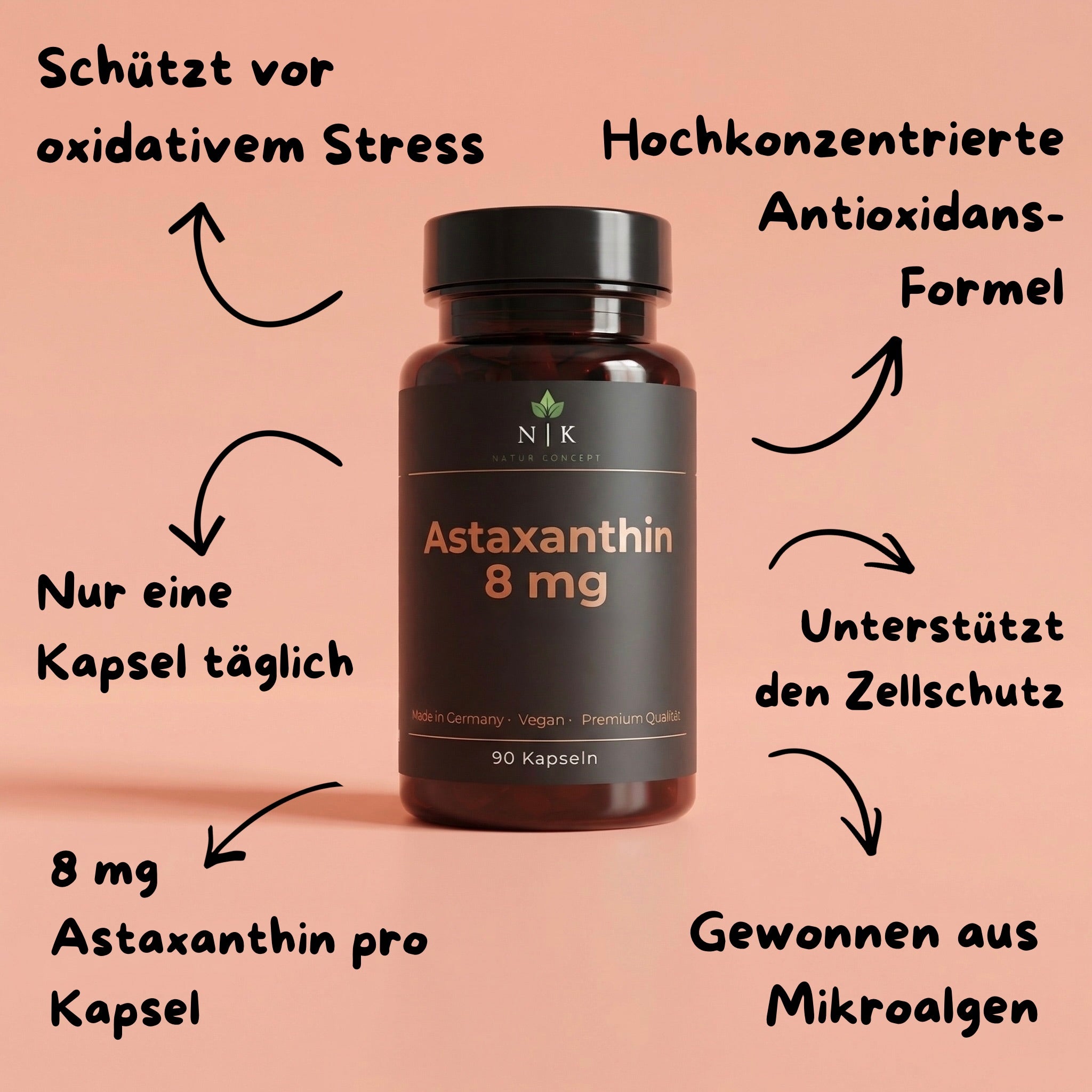 Astaxanthin 8 mg von NK Natur Konzept Vorteile für Kunden