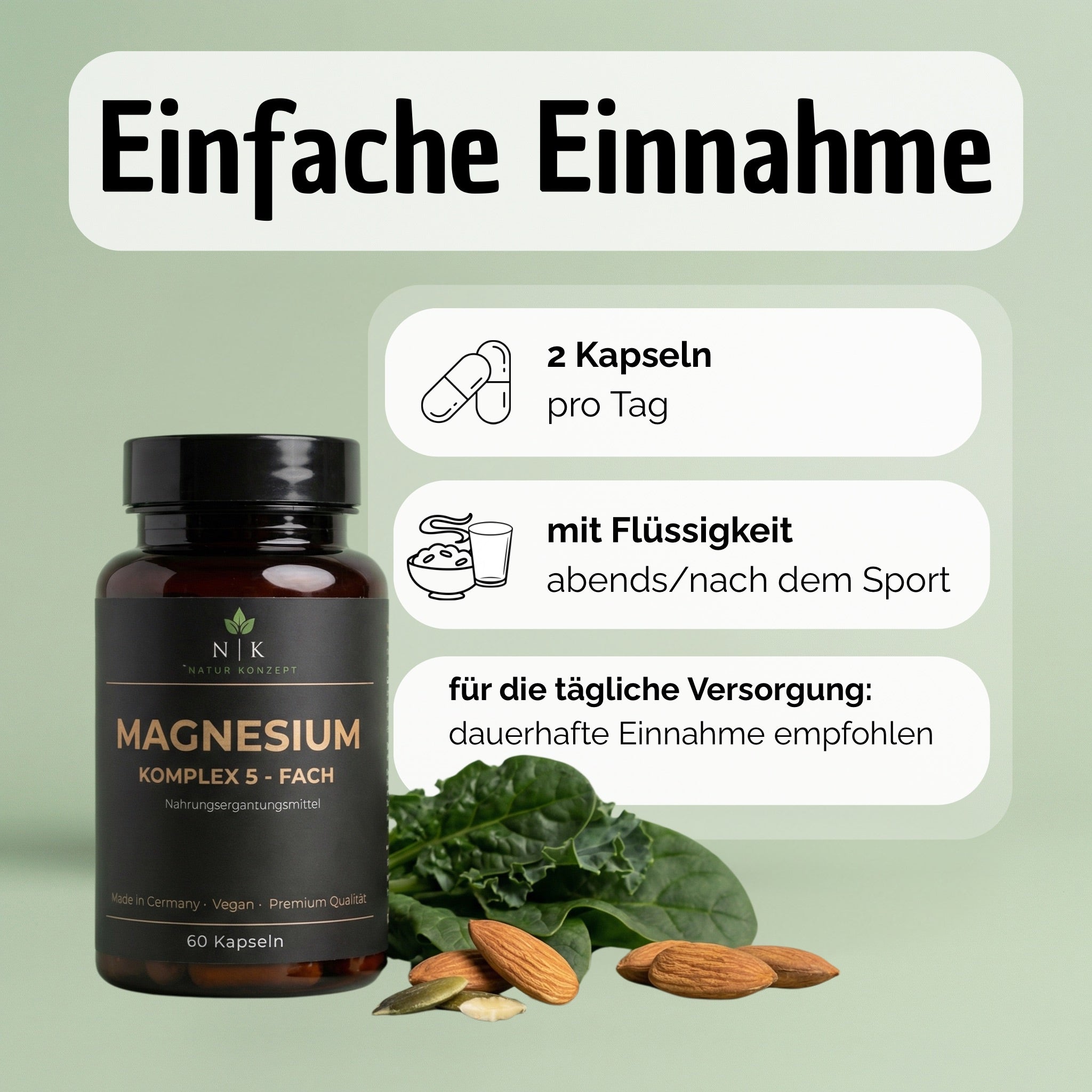 Magnesium von NK Natur Konzept Komplex 5-Fach Einfache Einnahme