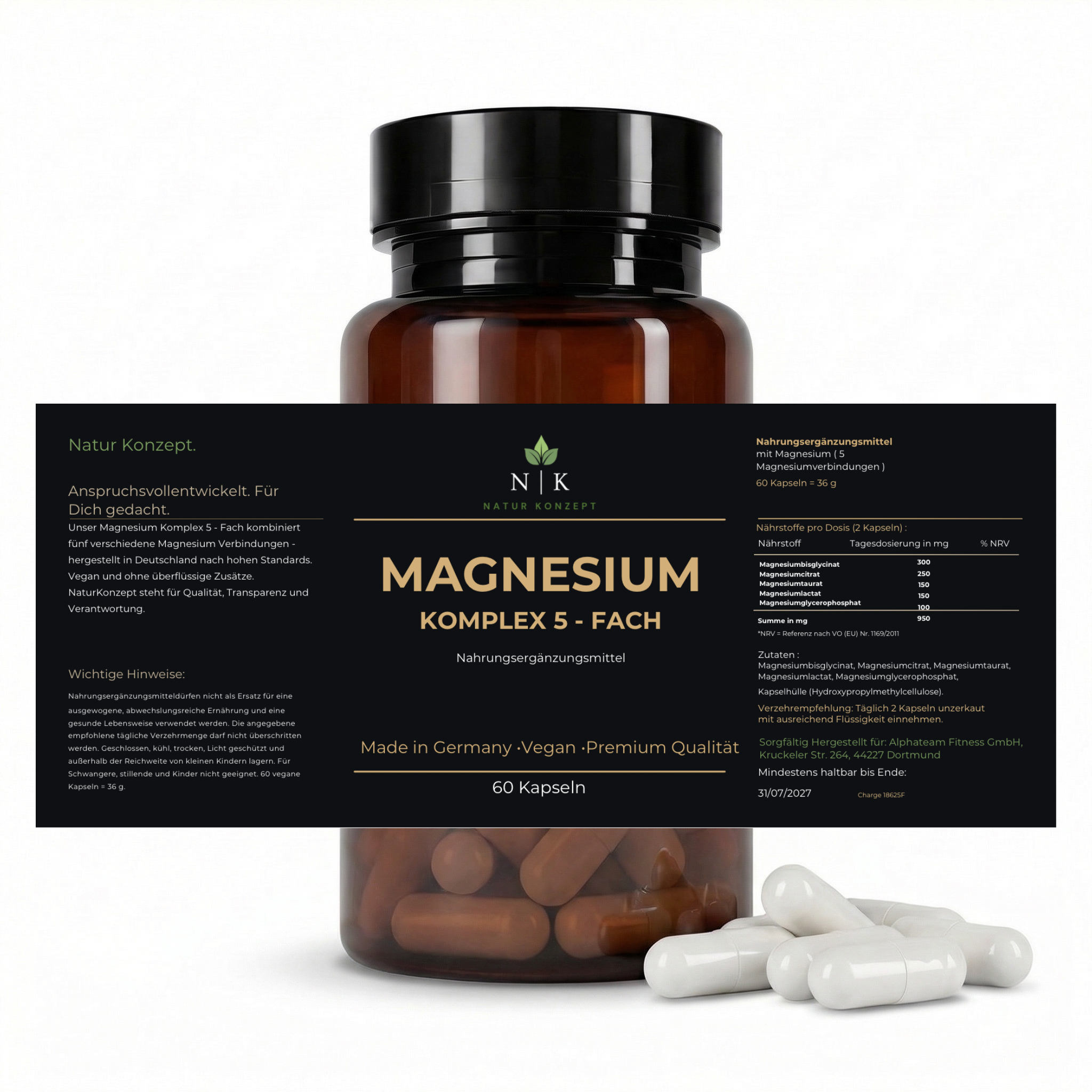 Magnesium von NK Natur Konzept Komplex 5-Fach Etikett
