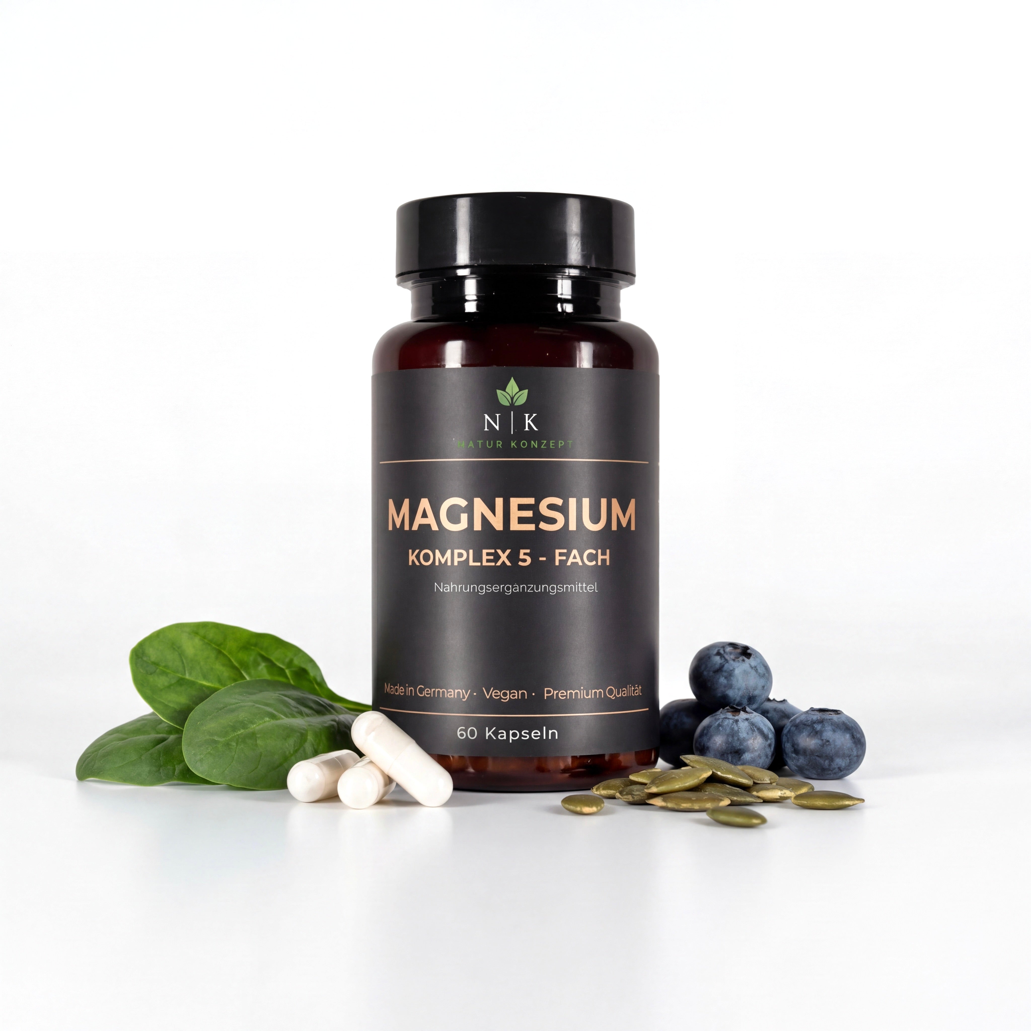 Magnesium 5-Fach von Natur Konzept mit Zuzaten