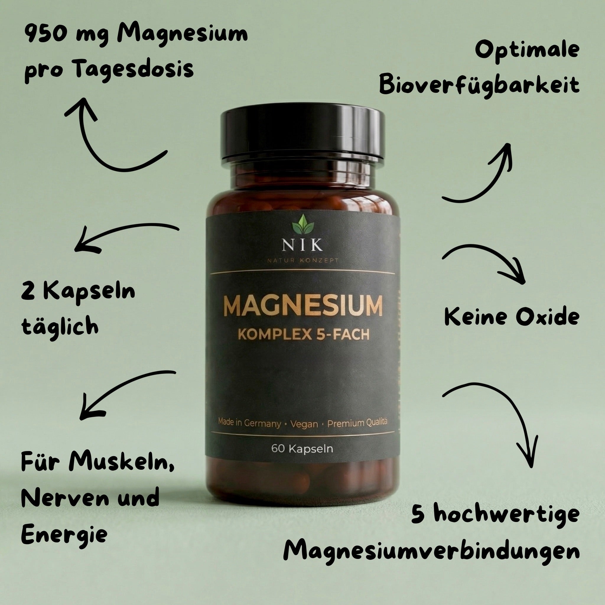 Magnesium Komplex von Natur Konzept Vorteile für Kunden 