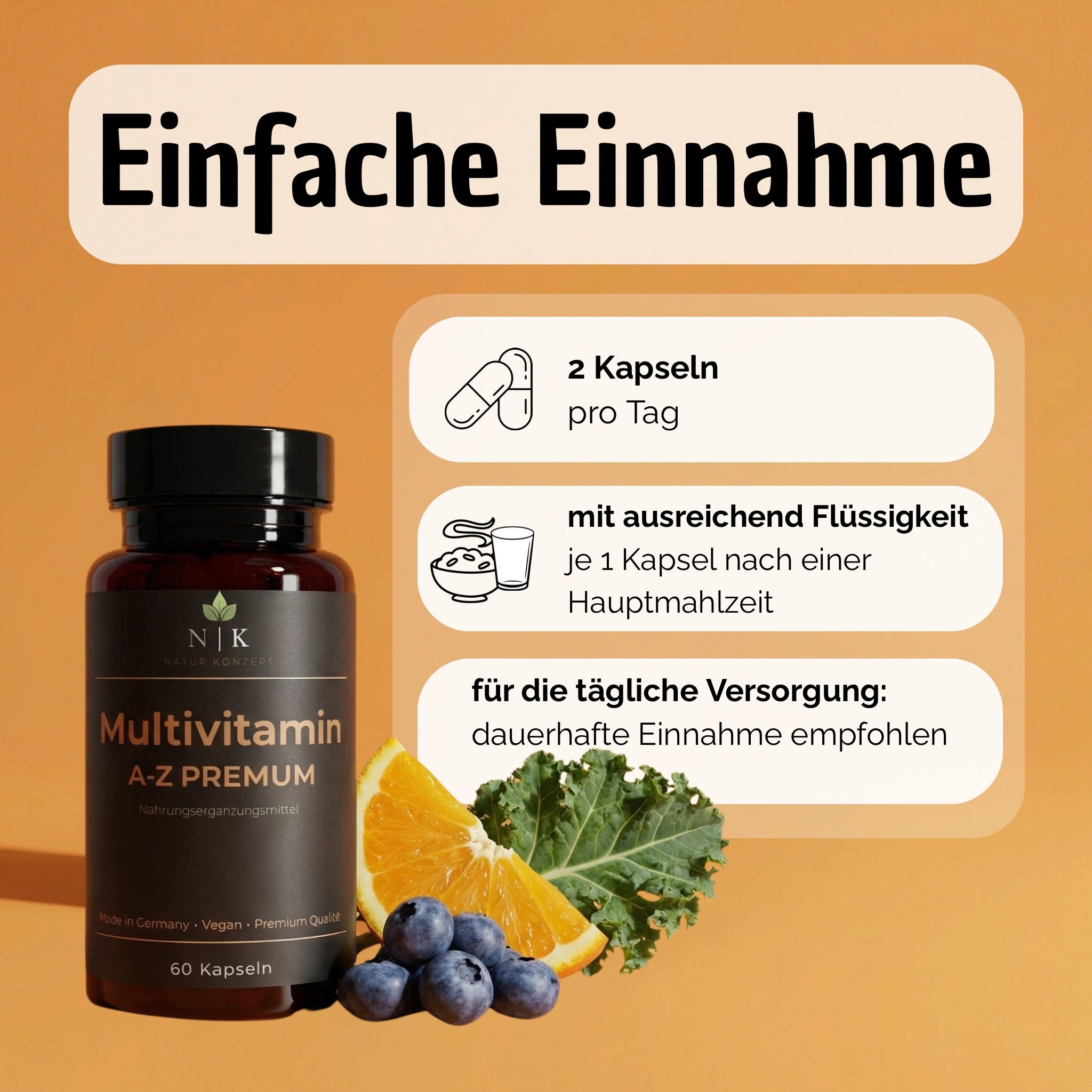 Multivitamin A-Z Premium von NK Natur Konzept Einfache Einnahme