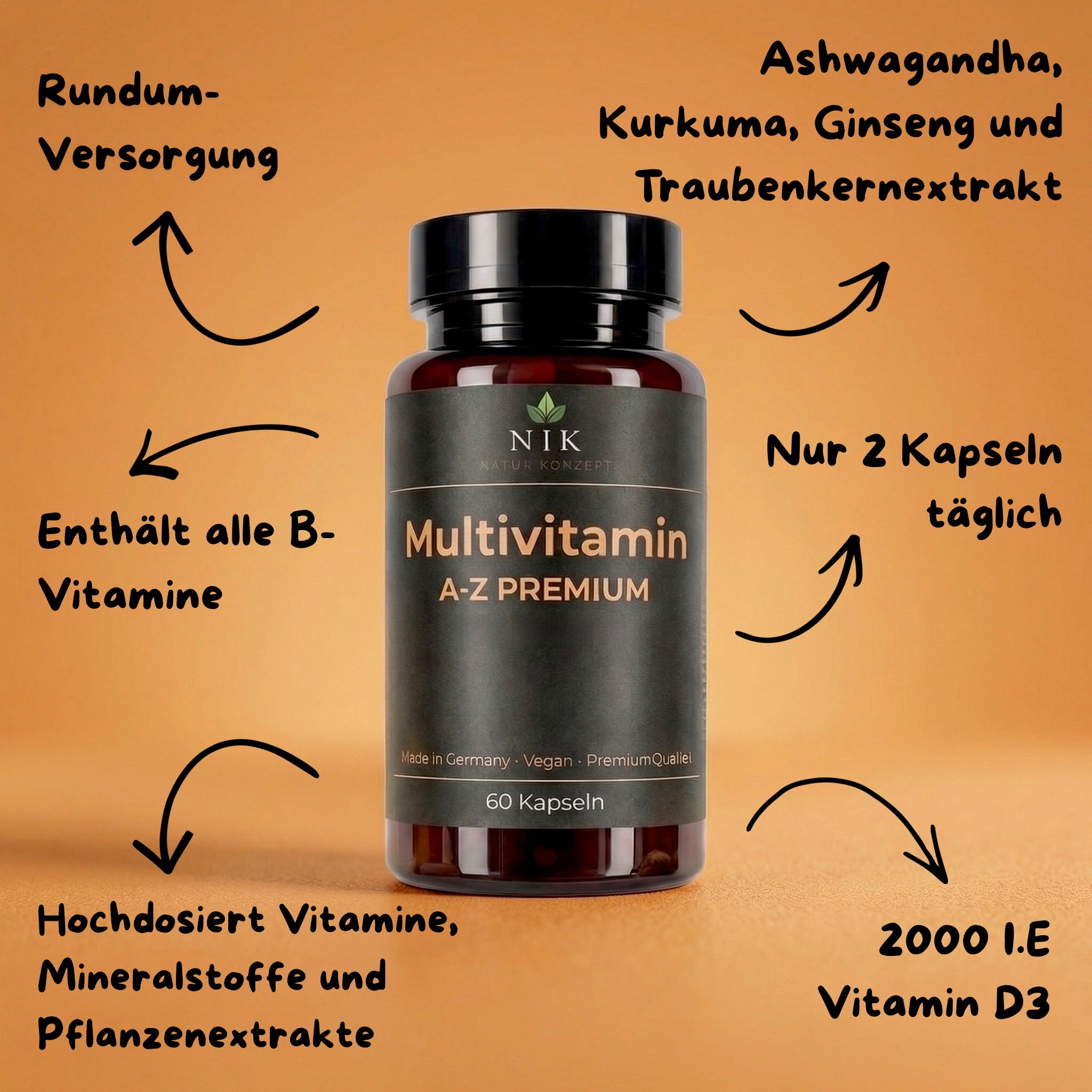 Multivitamin A-Z Premium von NK Natur Konzept Vorteile