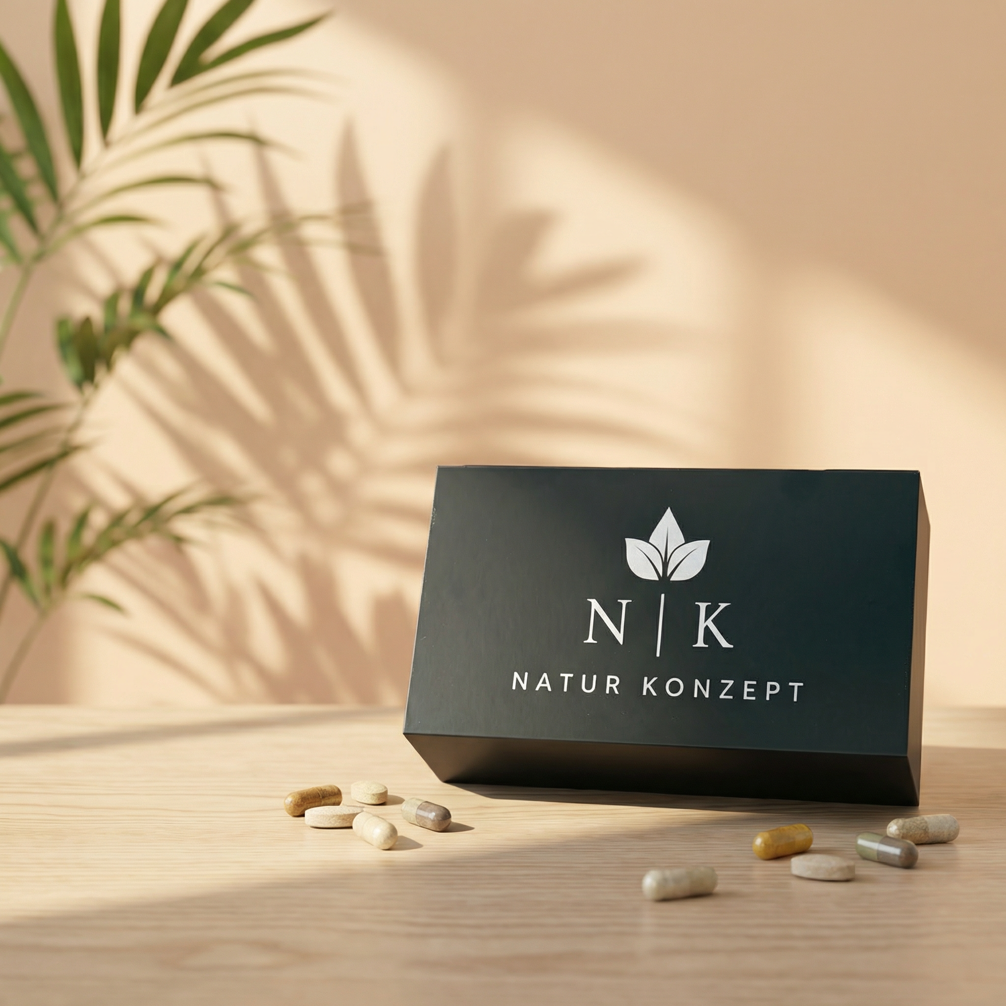 Natur Konzept Supplements Box mit Kapseln - Premium Nahrungsergänzung
