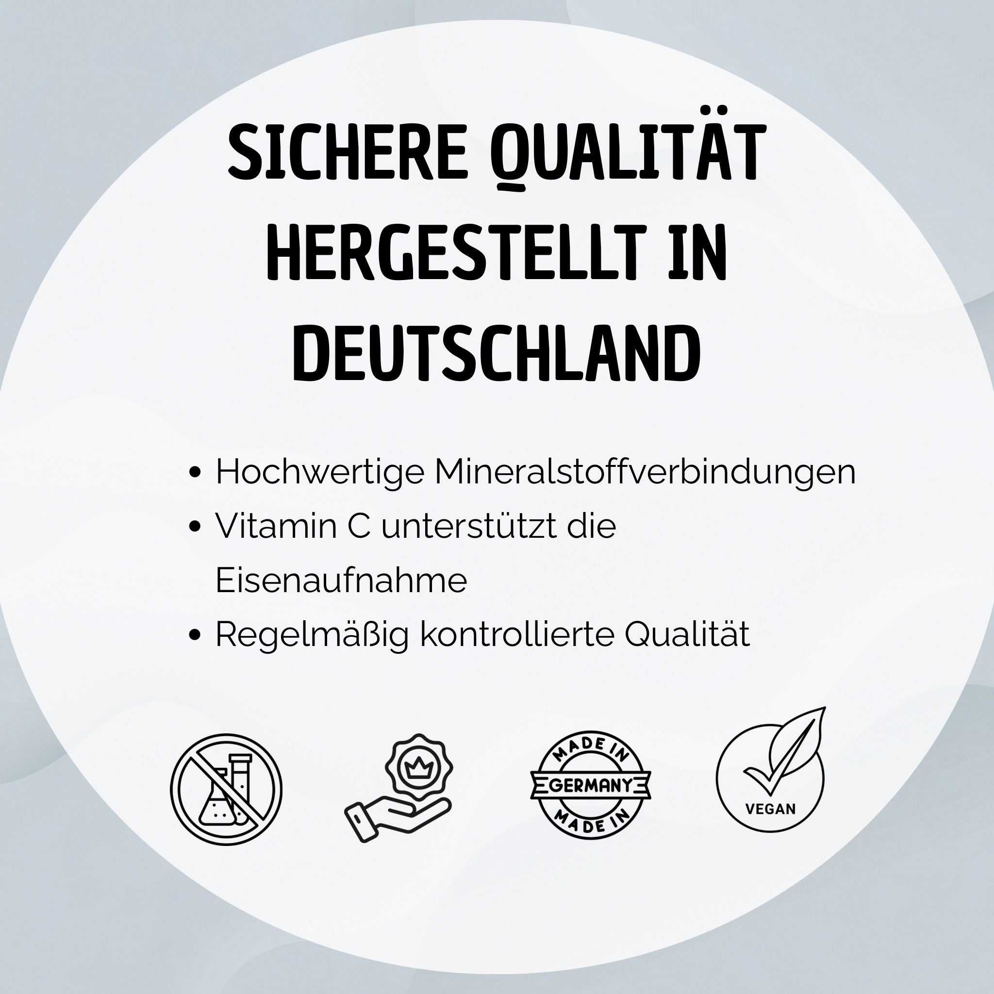 Zink + Eisen mit Vitamin C Supplement von NK Natur Konzept Kunden Vorteile